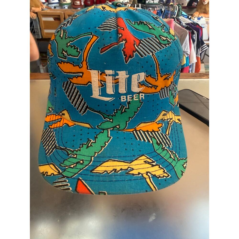 80s/90s Miller Lite Beer Colorful Trees Snap Back